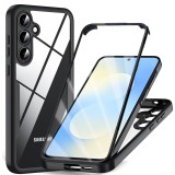 Husa 360	extBox&deg; Protectie Integrala pentru Samsung Galaxy S25 FE, Asteroid GSM, Policarbonat si TPU, Negru
