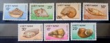 Vietnam 1988 scoici, moluște, melci , fauna marina serie 7v stampilate