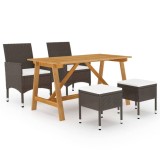 VidaXL Set de masă pentru grădină, 5 piese, maro 3068746