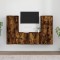 vidaXL Set dulapuri TV, 3 piese, stejar fumuriu, lemn prelucrat 3188755