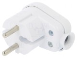 Conector Alimentare AC Tată 2P 250V 16A Alb Pe Cablu
