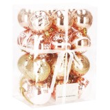 Set globuri de Craciun cu modele de sarbatori, 24 bucati, 6cm, rose Household NewTrend, Oem