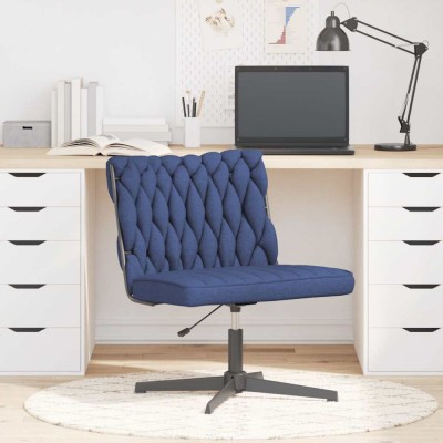 vidaXL Scaun de birou pivotant, albastru, material textil foto