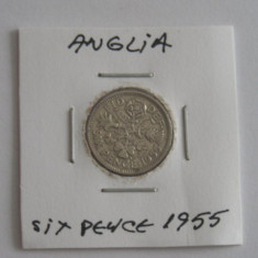 M3 C50 - Moneda foarte veche - Anglia - six pence - 1955
