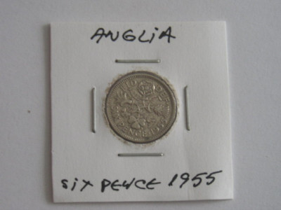 M3 C50 - Moneda foarte veche - Anglia - six pence - 1955 foto