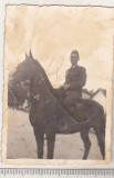 Bnk foto - Militar roman calare - anii `40, Alb-Negru, Romania 1900 - 1950