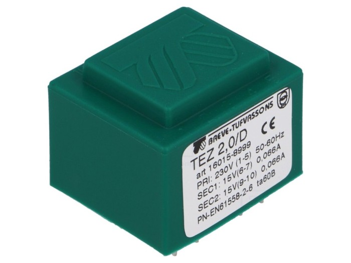 Transformator &icirc;ncapsulat 2VA 230VAC 15V