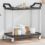 VidaXL Cărucior cu 2 niveluri, negru, 99x50x97 cm, aluminiu