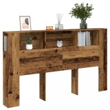 vidaXL Tăblie pat cu dulap lemn vechi 180x18,5x102,5 cm lemn prelucrat
