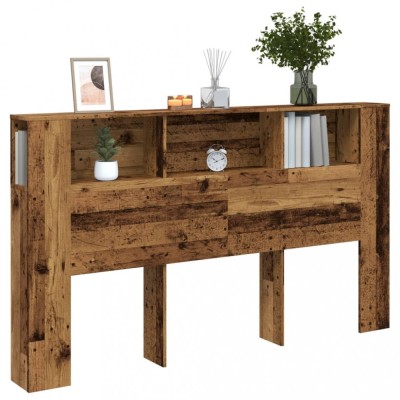 Gossi tablie pat cu dulap lemn vechi 180x18,5x102,5 cm lemn prelucrat foto