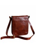 Geanta dama messenger, crossbody, din piele nataurala, coniac, GD111A, Geanta stil postas