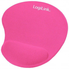 Mouse pad ergonomic cu gel, LogiLink, roz foto