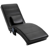 HOMCOM Relaxliege cu funcție de masaj, fotoliu de lounge ergonomic cu spătar &icirc;nalt, cu funcție de masaj și pernă cu design Zero-G, fotoliu de lounge d