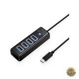 Hub USB-C Orico PW4U-C3 4 x USB-A 3.0 Negru