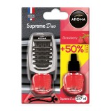 Odorizant auto Aroma Car Aroma Supreme DUO Strawberry, montare pe grile de ventilatie orizontale si verticale, reglare intensitate, parfum de pana