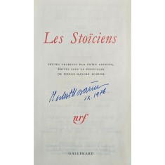 &Eacute;mile Br&eacute;hier / Pierre-Maxime Schuhl, Les Stoiciens, 1962