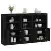 Gossi servanta cu lumini led, negru, 162x37x100 cm