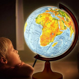 Cumpara ieftin Glob geografic iluminat 2 in 1, harta politica si fizica, diametru 32 cm