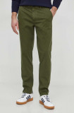 United Colors of Benetton pantaloni barbati, culoarea verde, drept