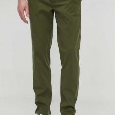 United Colors of Benetton pantaloni barbati, culoarea verde, drept