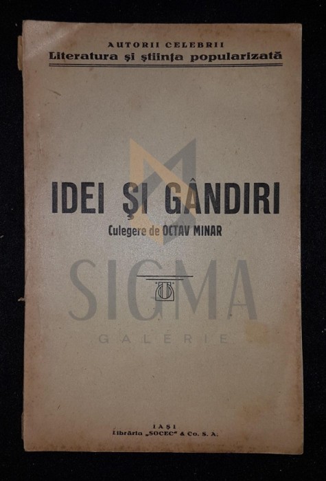 MINAR OCTAV, IDEI SI GANDURI, 1935, Iasi
