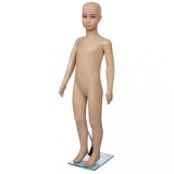 Manechin Copil Bej vidaXL, 110cm, PE Ecologic, Baza Sticla, Ideal Vitrine Magazine