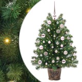 vidaXL Brad de Crăciun artificial cu 150 LED Verde 95 cm PE și PVC 3397317