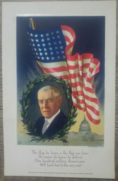 Carte postala de propaganda WWI// SUA