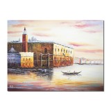 Tablou GIGANT pictat manual, Venetia, Palatul Dogilor, 120x90cm ulei pe panza, Spectaculos