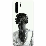 Husa silicon pentru Huawei P30 Pro, Girl With Headphone