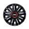 Set 4 Capace Roti pentru Dacia Nou, model Royal Black Cu Inel Rosu, R16, DACIA