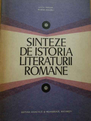 Sinteze De Istoria Literaturii Romane - Sanda Radian Venera Dogaru ,284606 foto