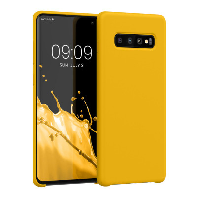 Husa Kwmobile pentru Samsung Galaxy S10 Plus, Galben, Silicon, 49028.165 foto