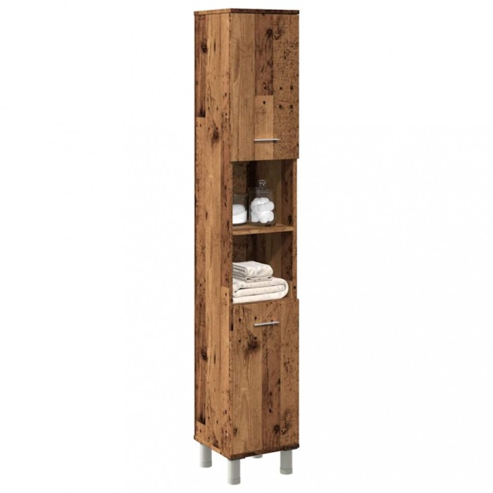 vidaXL Dulap de baie, lemn vechi, 30x30x179 cm, lemn prelucrat 856140