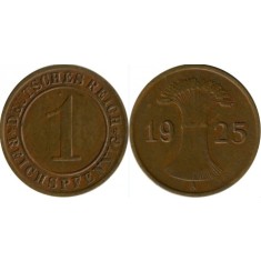Germania 1923A - 1 reichspfennig, circulata