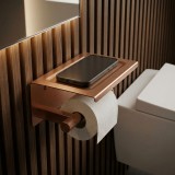 Suport pentru h&acirc;rtie igienică cu poliță 39105A ORI Brush Copper