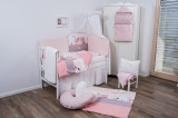Set de pat pentru bebelusi Pink Bunny 3 piese, BUBABA