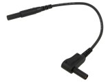 Cablu de măsurare blindat 16A, 0,25m, mufă banană 4mm, negru