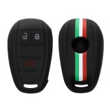 Husa Cheie Auto pentru Alfa Romeo - 3 Butoane, kwmobile, Silicon, Negru, 53855.02