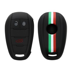 Husa Cheie Auto pentru Alfa Romeo - 3 Butoane, kwmobile, Silicon, Negru, 53855.02