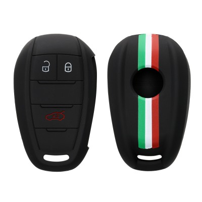 Husa Cheie Auto pentru Alfa Romeo - 3 Butoane, kwmobile, Silicon, Negru, 53855.02 foto