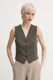 Samsoe Samsoe vestă SARAMONA culoarea maro, un singur rand de nasturi, F25100154