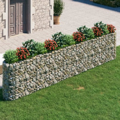 vidaXL Strat &amp;icirc;nălțat gabion, 470x50x100 cm, fier galvanizat 152037 foto