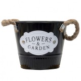 Ghiveci metal galetusa pentru buchete 14x12cm negru Zilan ZTS8066