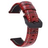 Curea din piele naturala, compatibila Fossil Q Founder, telescoape normale, 22mm, Red Brown, Very Dream
