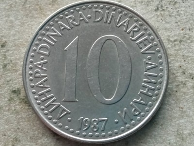 IUGOSLAVIA-10 DINARA 1987 foto