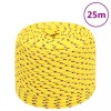 VidaXL Fr&acirc;nghie de barcă, galben, 6 mm, 25 m, polipropilenă 152602