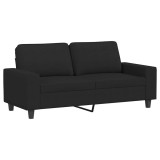 Cumpara ieftin Canapea cu 2 locuri, negru, 140 cm, material textil