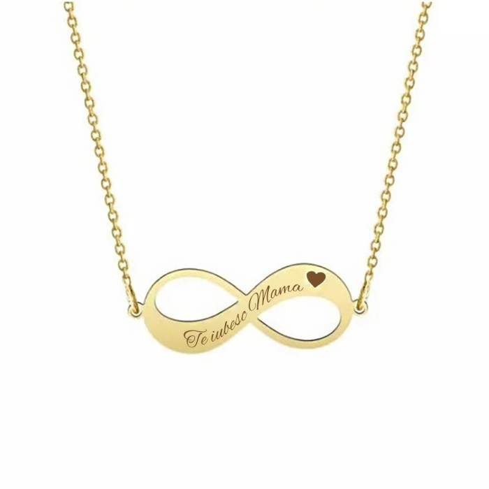 Pandativ din aur galben de 14K in forma de infinit personalizat