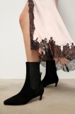 Answear.LAB cizme din piele intoarsa culoarea negru, cu toc cui